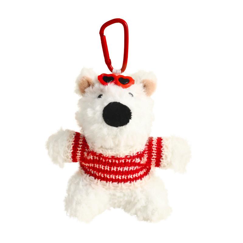 Adorable Plush Westie Keychain Cute Cartoon Dog For Girls And Students