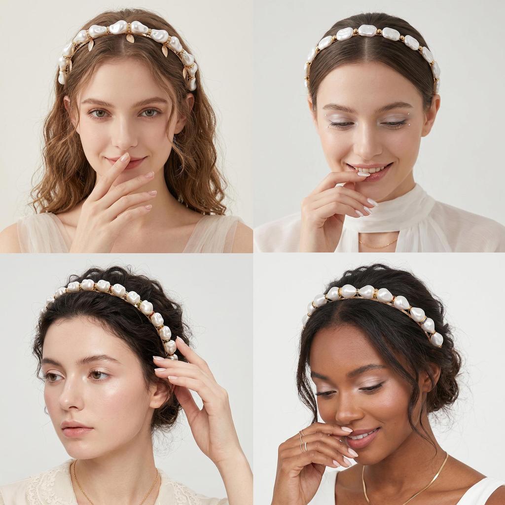 Baroque Pearl Luxury Headband: Handmade, Elegant Accessory for Parties and Birthdays