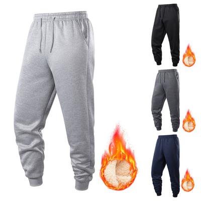 Men's -color Casual Sport Tight-fitting Pants, Men's Fleece Warm Drawstring Tight-fitting Sweatpants