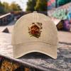 Hamburger Graphic Washed Baseball Cap Trendy Streetwear Adjustable Cotton Outdoor Sun Hat