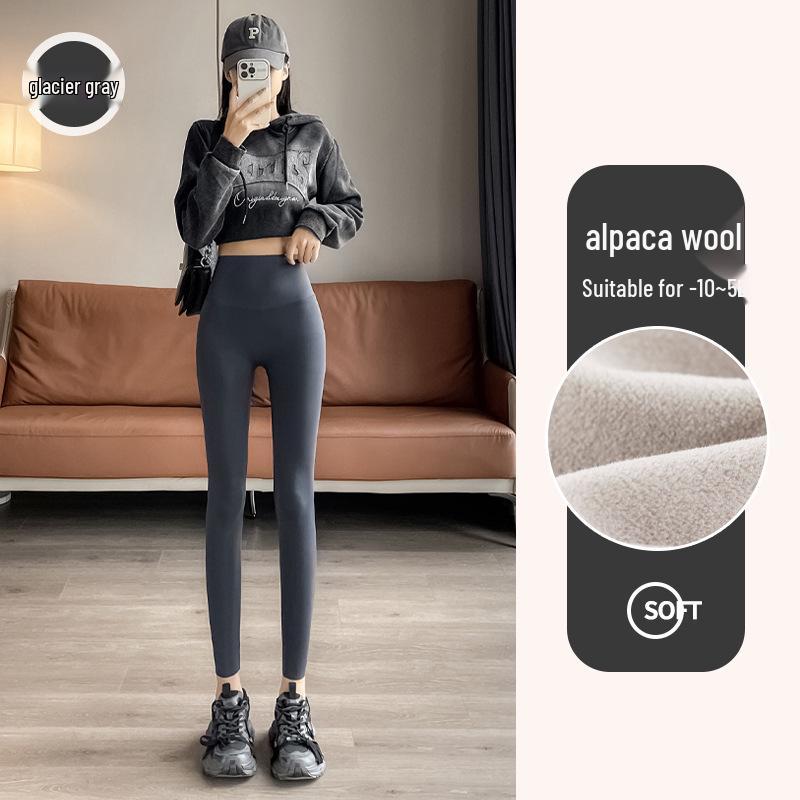 Women's Fleece-Lined Shark Pants: 2024 Thickened Black Gold Warm Yoga Leggings for Autumn/Winter