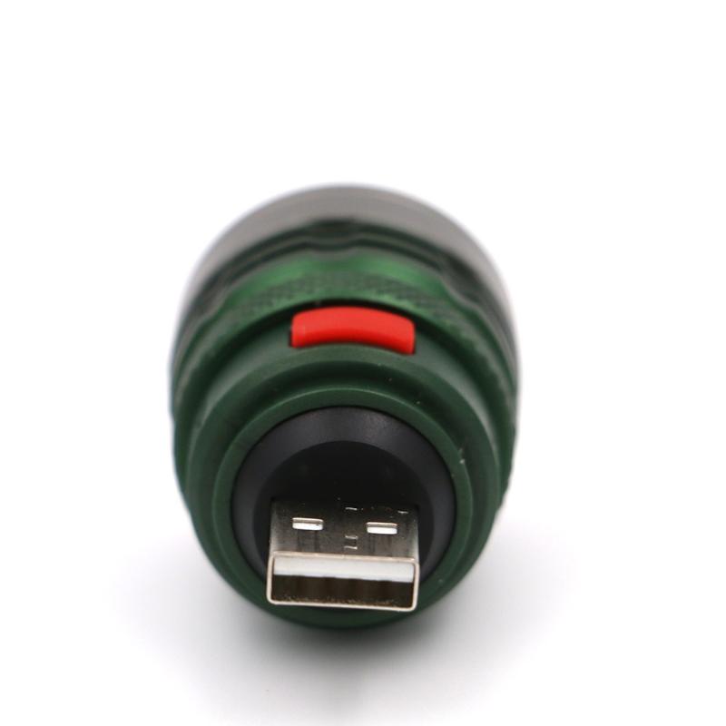 Usb Handy 3W Powerful Led Flashlight Max Beam Range Up To 50M Aluminium Alloy Mini Zoomable Pocket Torch Lamp For Camping Hiking
