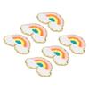 6 Pcs Rainbow Patches Bright Color Rainbow Cloud Pattern Cotton DIY Embroidery Iron On Clothing Patches