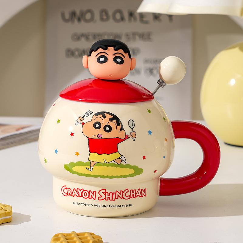 Uroczy kubek Crayon Shin Chan  Kubek ceramiczny o wysokim poziomie wyglądu dla dziewcząt  Kubek do kawy, mleka do biura  Prezent urodzinowy