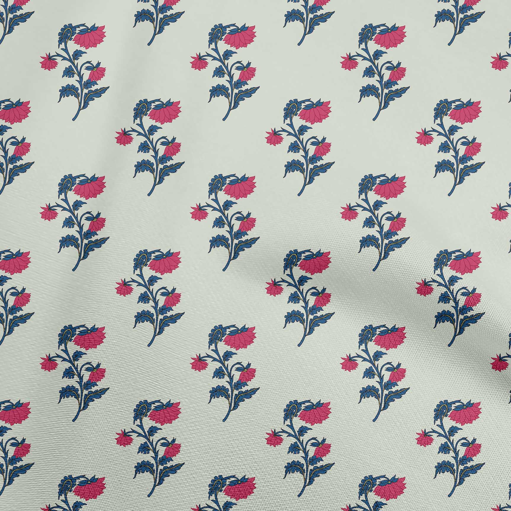 

oneOone Cotton Flex Dusty Blue Fabric Florals Tkanina для шиття у дворі, надрукований своїми руками швейний одяг, 40 дюймів 42 Inch Wide - Viscose Chiffon світло-сірий колір