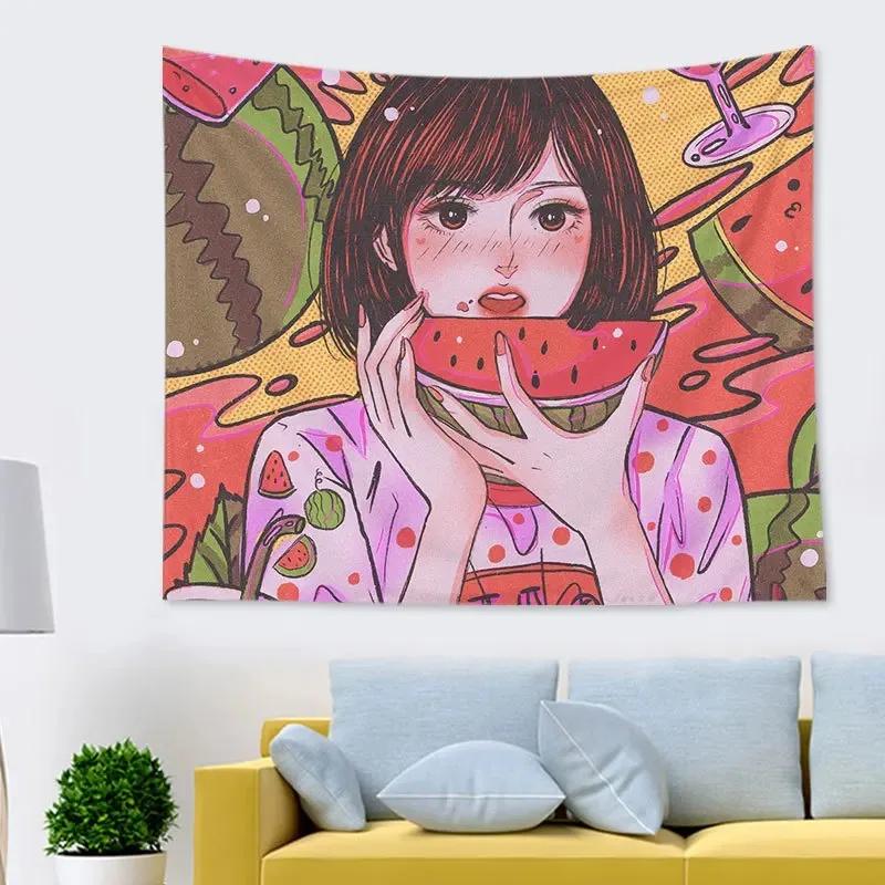 Cute and Energetic Beauty Hanging Cloth Home Wall Decoration Tapestry Office Living Room Tapestry