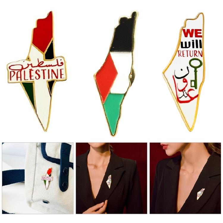 Vielseitige Kartenbrosche Ethnische Stil Abzeichen Schmuck Metall Geometrische Brosche Verzierungen