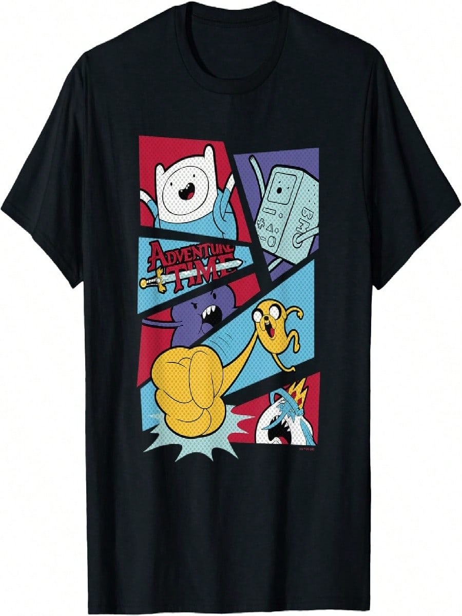 Adventure Times Group Shot Action Comic Panels T-Shirt S разноцветный