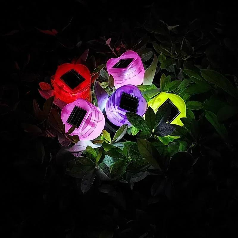 Garden Decoration Supplies Tulip Flower Shape LED Solar Powered Waterproof Tube Lawn Lights Standing Decor for Yard Outdoor