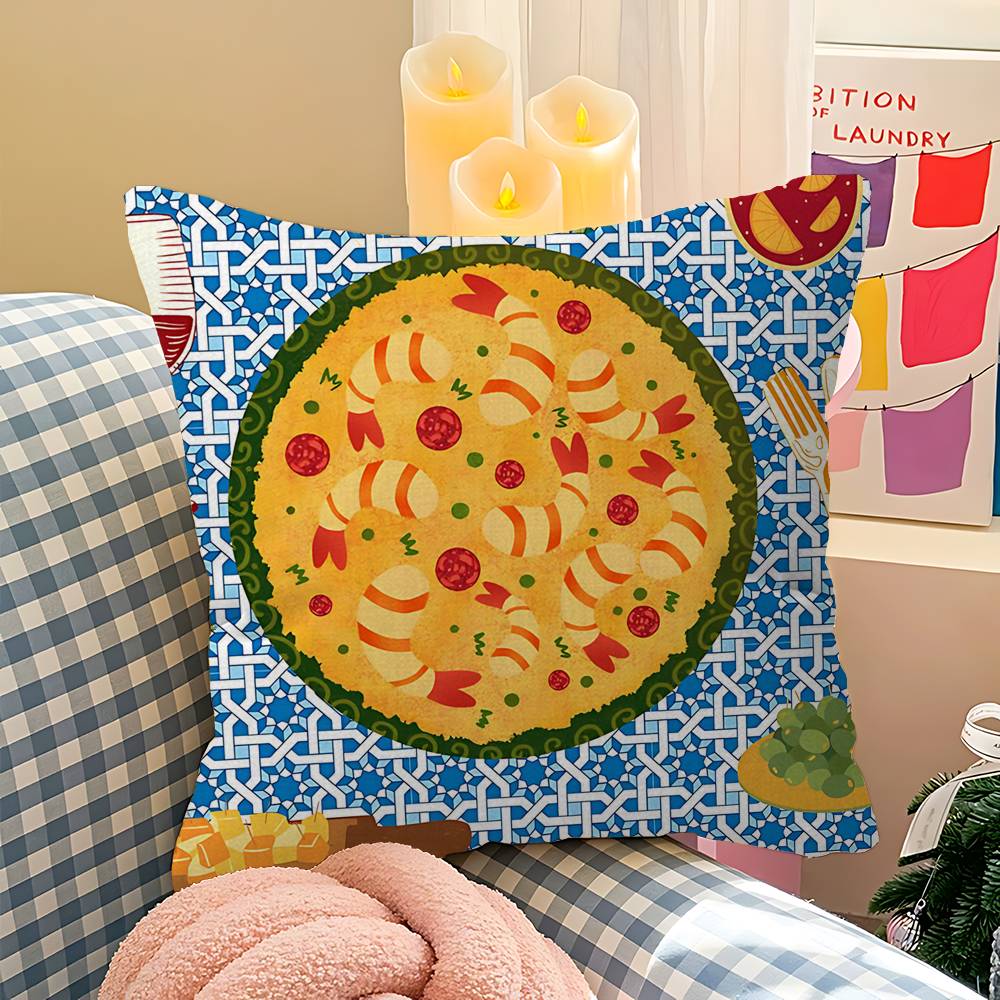 Japanese Foods Whitepaper Pillow Anime Pillow Sofa Bed Head Pillow Cover Cushion Cover 45x45 Cm Fashion