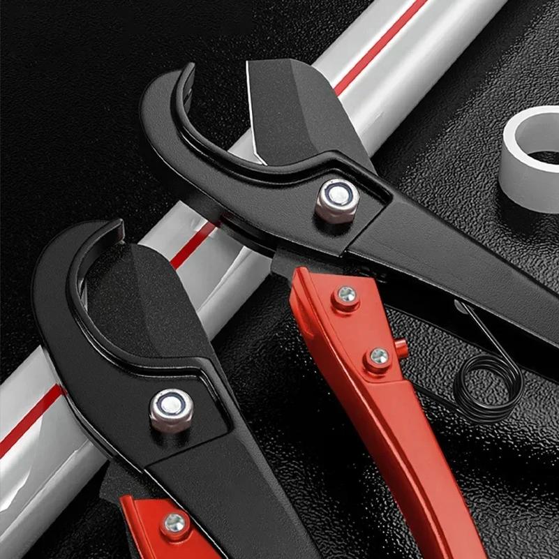 Pipe Cutter Pipe Scissors SK5 Material Ratchet Cutter Plastic Pipe Cutting Tools PVC/PU/PP/PE Hose Cutting Hand Tool for Plumber