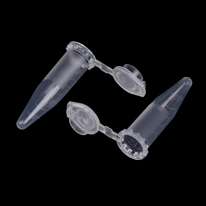 50Pcs 1.5 Ml Laboratory Transparent Micro Plastic Centrifuge Tubes With Snap Lid Container Lids For Laboratory Samples