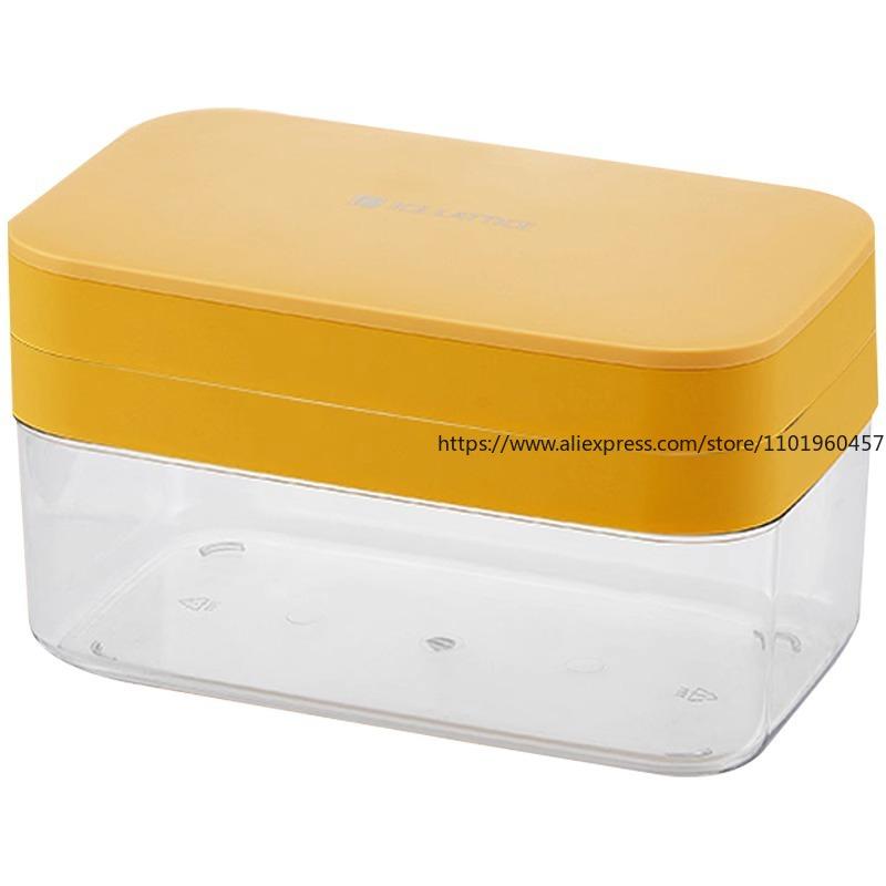 Home Ice Making Tray Food-Grade Soft Silicone Press-to-Release Ices Cube Mold with Freezer Storage