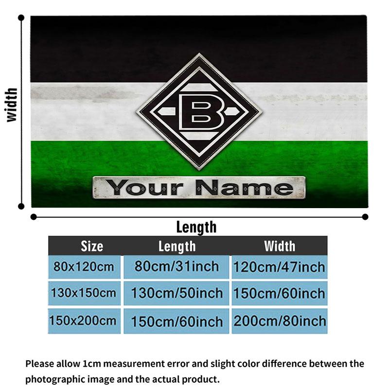 1PC Borussia Custom Name Patterned Flannel Blanket Suitable For All Seasons for Home Decor Warmth and Comfort Gifts Holiday Present