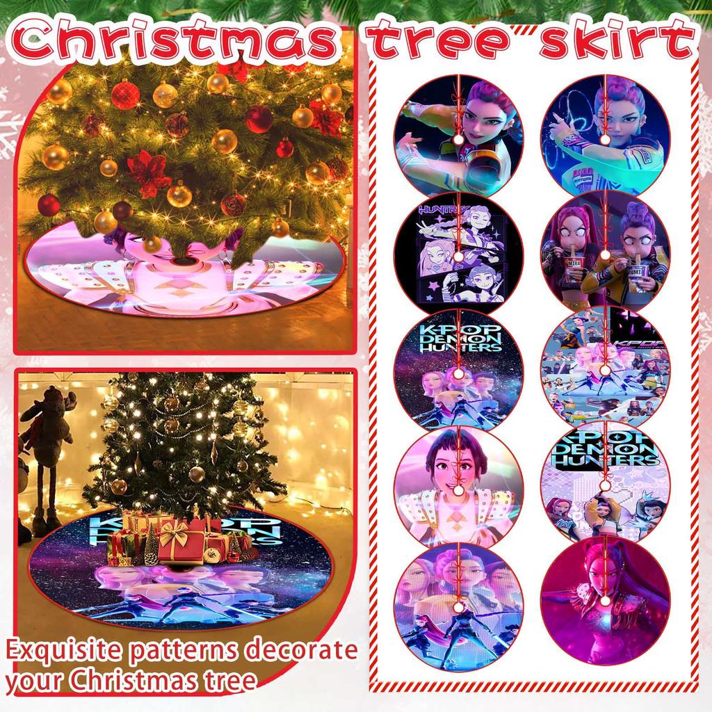 Christmas Tree Skirt Decoration For Home Xmas Tree Decorations Skirt Ornament Festive Holiday Party Decorations Indoor Outdoor