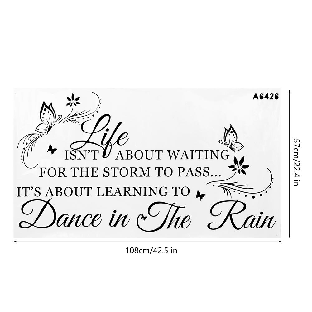 Unique Wall Sticker English Letter with Butterflies Removable Wall Paper Home Bedroom Decor