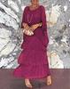 Elegant Chiffon Fashion Trendy Mesh Bat Sleeve Maxi Long Dress