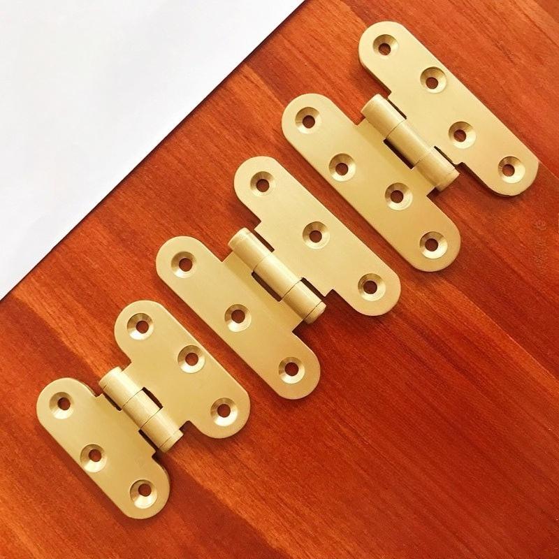 4 Pieces of High-end Brass Hinges Bedroom Wardrobe Door Hinges Kitchen Drawer Cabinet Hinges Wooden Furniture Accessories