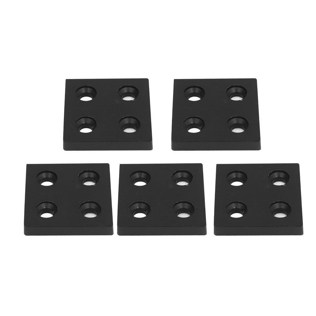 5Pcs Aluminum Profile End Cap Alloy Metal Cover Plate Linear Moving Parts 4040 Double GroovesBlack