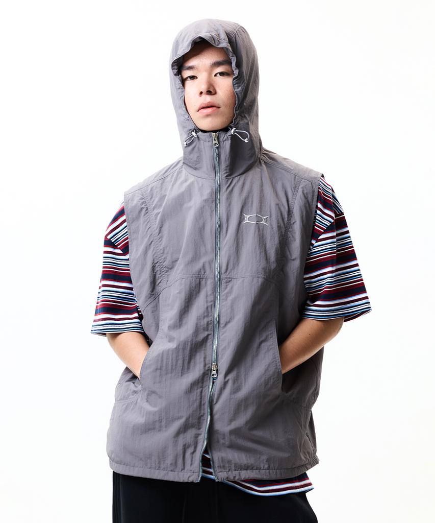 CRITIC Glossy Hood Vest Light Gray