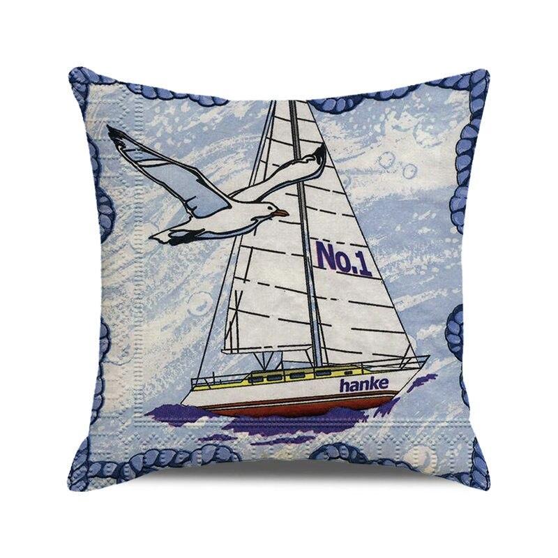 

45x45 см морская звезда, шезлонг, парусная лодка, тапочки, наволочка с принтом, обивка, наволочка, чехол для подушки в морском стиле 45x45cm