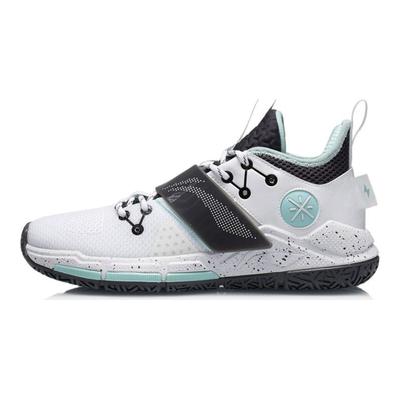 Li Ning Wade Block Stoff Synthetikleder Stoßdämpfung Rutschfest Abriebfest Unterstützung Herren Sneaker Weiß Schwarz ABPR065-1