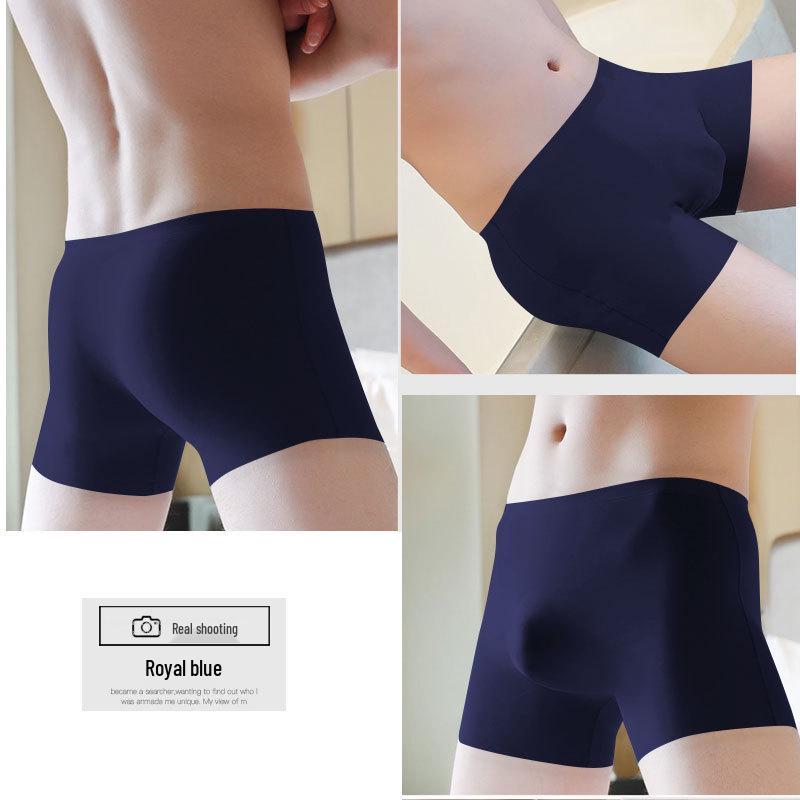 Men's Spring-Summer Ice Silk 3D Seamless Boxer Briefs – Lightweight, Transparent, Plus Size
