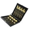 16pcHigh Grade Luxury Rainbow Dinnerware Set Fork Knife Spoon Black Cutlery Set Stainless Steel Flatware Set With Gift Box Hotel