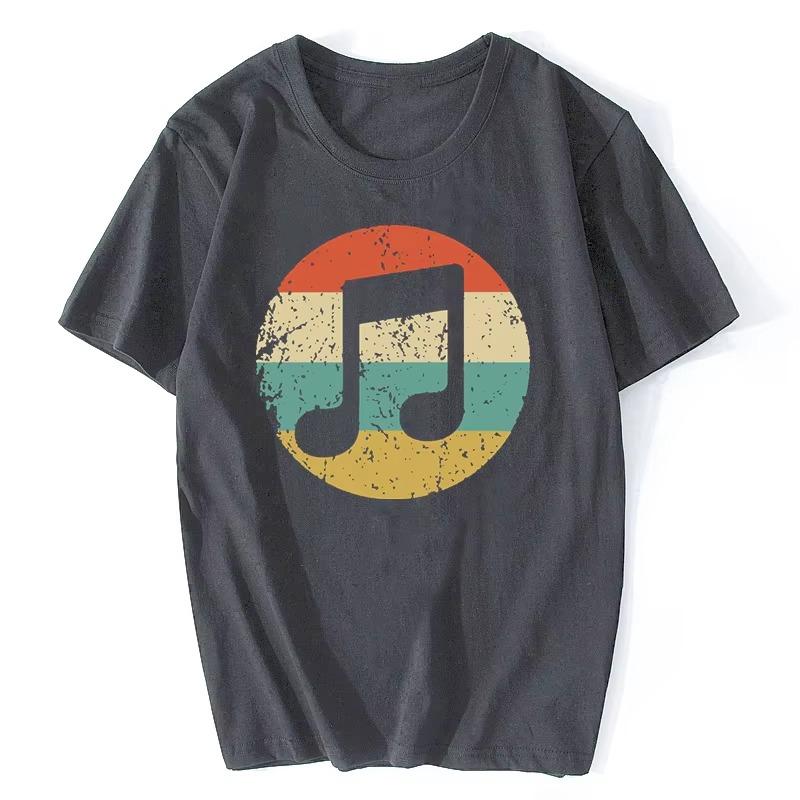 Musician TShirt Retro Notes Icon TShirt Music Shirt Style Casual Wear T Shirt Cotton Tees Harajuku Clothing Tops