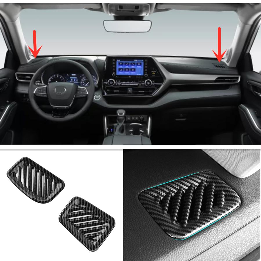 For Toyota - Highlander Car Dashboard Air Vent Cover Trim Carbon fiber