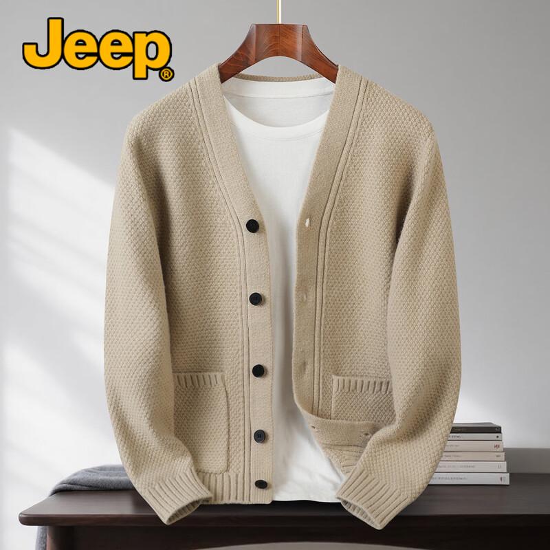 JEEP Men's V-Neck Knitted Cardigan