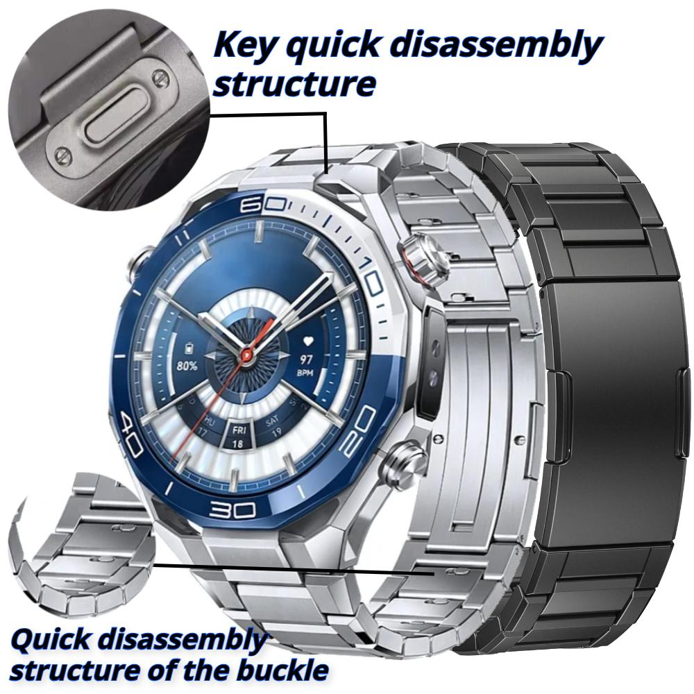 22mm Titanium Strap For HUAWEI WATCH Ultimate 1/2/Buds Metal Luxury Band For Huawei Watch 5 4/GT 6 5 4 Pro 3 2 46mm GT2e GT3 SE