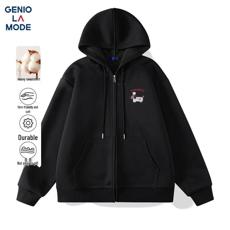 GENIOLAMODE Men's Hooded Zipper Cardigan Sweatshirt