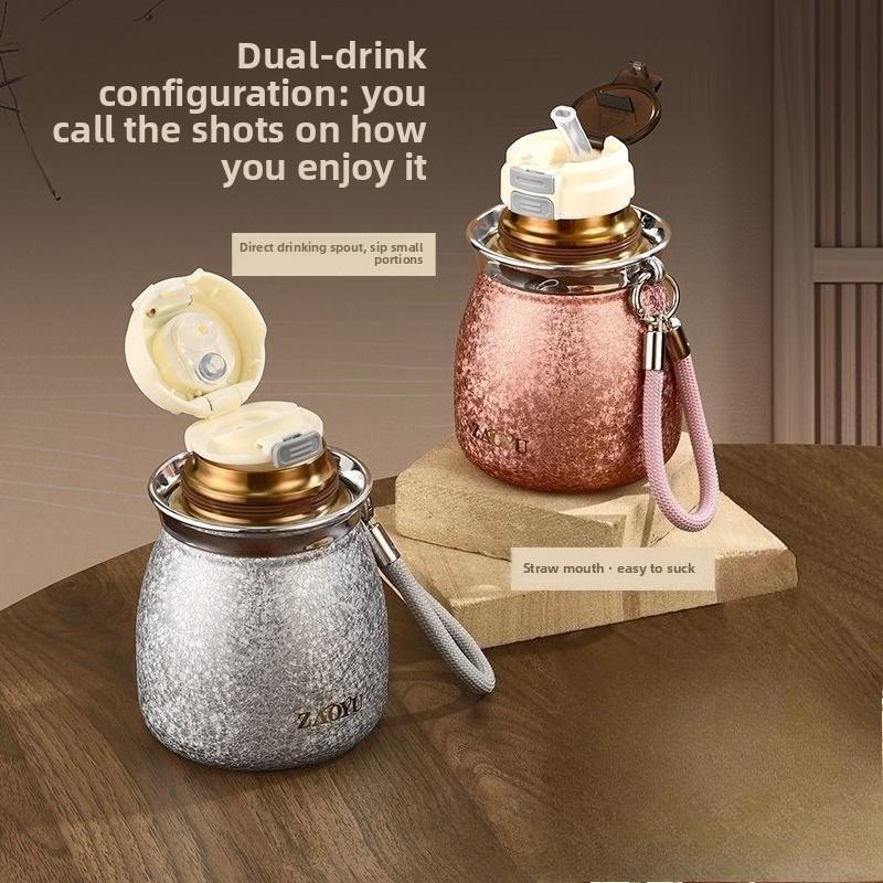 New titanium-coated small water cup - personalized design insulated cup - home use outdoor portable drinking bottle