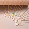 IF ME  5pcs/set Cartoon Tulips Necklace Set for Women Rainbow Evil Eyes Choker Lucky Accessories Jewelry