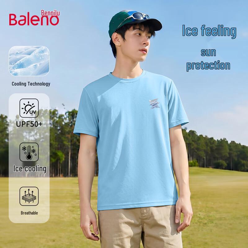 Baleno Men s Cooling Ice Silk UPF50+ Sun Protection Short Sleeve T-Shirt XL
