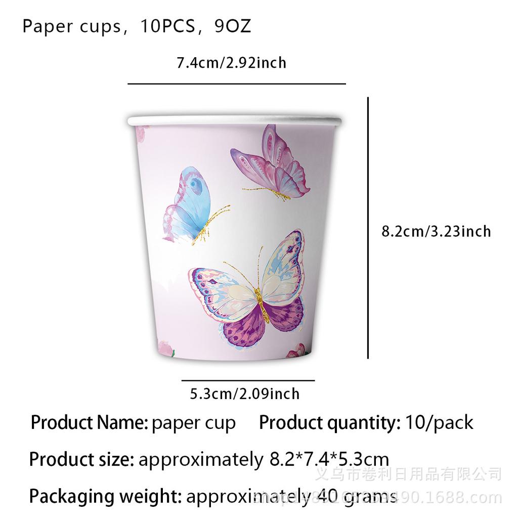 Schmetterlings-Partyartikel Geburtstagsdekorationen Valentinstags-Schmetterlingsthema Arrangement Requisiten Banner Einweg-Geschirr