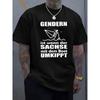 European Sizes Men'S Casual Summer Tee with "Gender Is When the Sache Mit Dem Boot Umkippt" Print - Soft, Round Neck, Comfort Fit, Ribbed Knit,