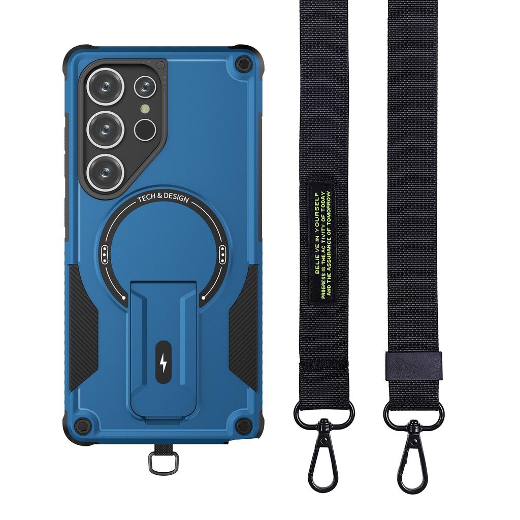 Crossbody Magnetic Phone Case For Samsung S26 Ultra S25 Plus S24 A16 A16 A57 A37 Lens Protection Bracket Wireless Charging Cover