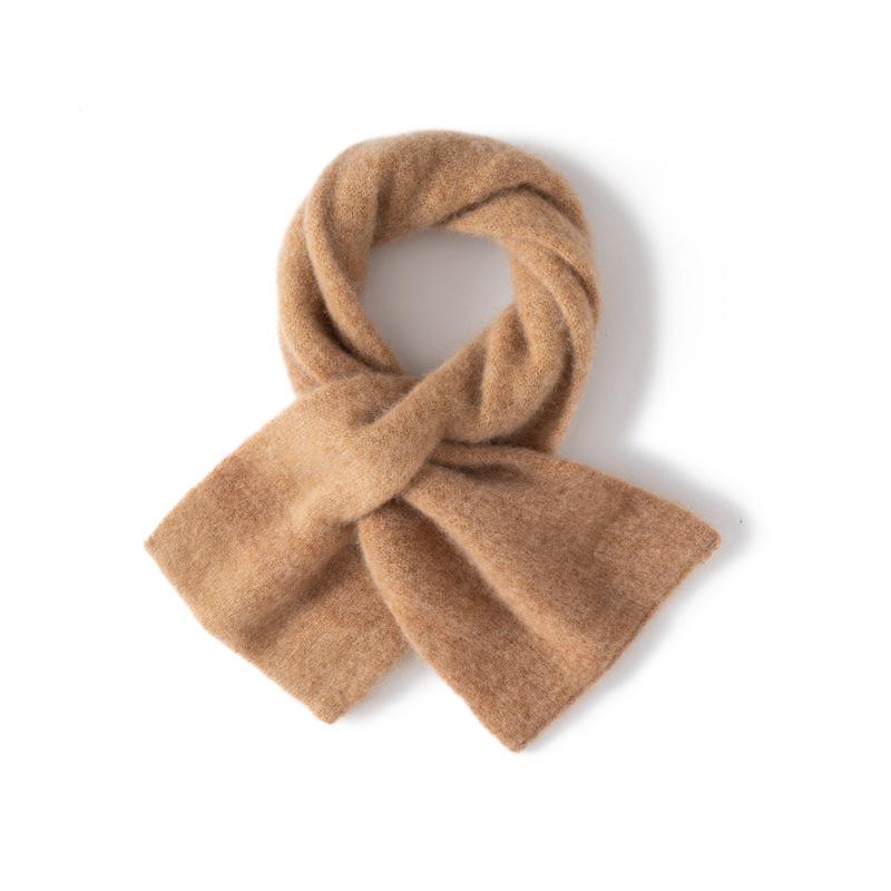 Women's 100% Pure Cashmere Knit Scarf – Versatile, Solid Color, Warm, and Perforated Design