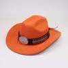 European, American and Western Cowboy Hat Jazz Hat Ethnic Rhinestone Metal Buckle Belt Top Hat Cowboy Hat
