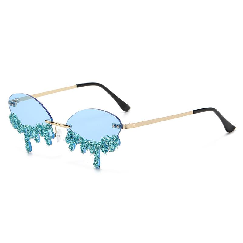 Summer Season Tear Frame Sunglasses Asymmetrical Shape Gradient Color Options