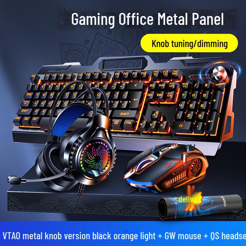 Silver Carving V2G5 Metal Gaming USB Set: Keyboard, Mouse, Headset
