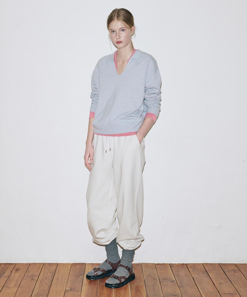 SINOON Sinoon Logo Collar Knit (Blue)