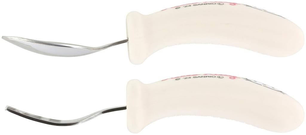 Skater Baby Silicone Spoon and Fork Ages 12 Months and Dishwasher Sanrio Hello Kitty Easy-Grip Set, 11cm, Up, Safe, SHSF1-A