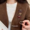 High-End Rhinestone Resin Rocking Horse Brooch - Autumn/Winter Fashion Accessory for Women