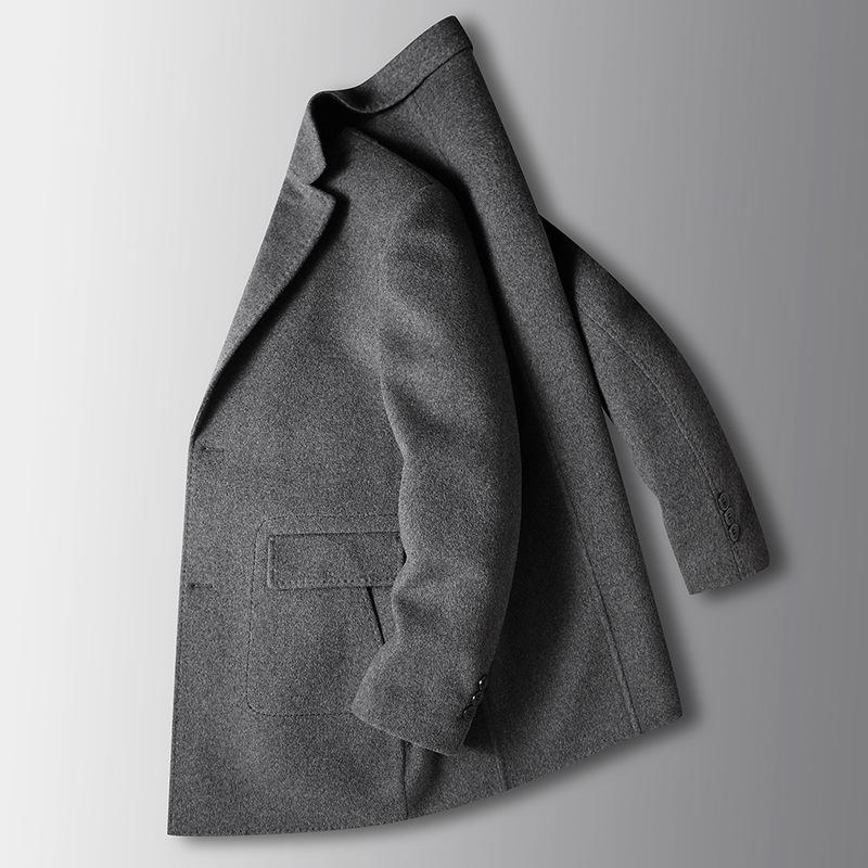 Осенне-зимнее шерстяное пальто ручной работы с двумя сторонами — фото 4