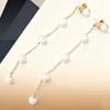Fashion Pearl Long Earring for Women Cute Korean Crystal Rhinestone Chain Drop Earrings Bridal Wedding Party Jewelry Gifts
