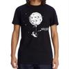 Summer loose men's T-shirt men's shirt 100% cotton casual T-shirt funny space printed short sleeve T-shirt