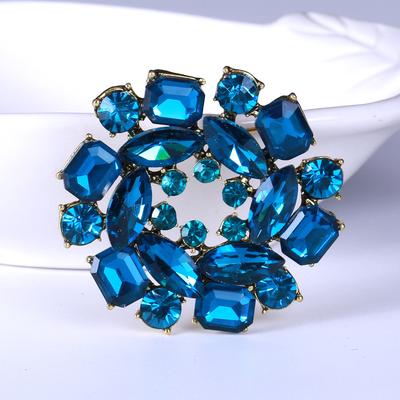 Flower Alloy Pin Fashion Rhinestone Crystal Corsage Simple Temperament Clothing Accessories